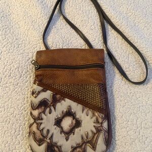 Myra Bag Brown and Cream Artistic Crossbody